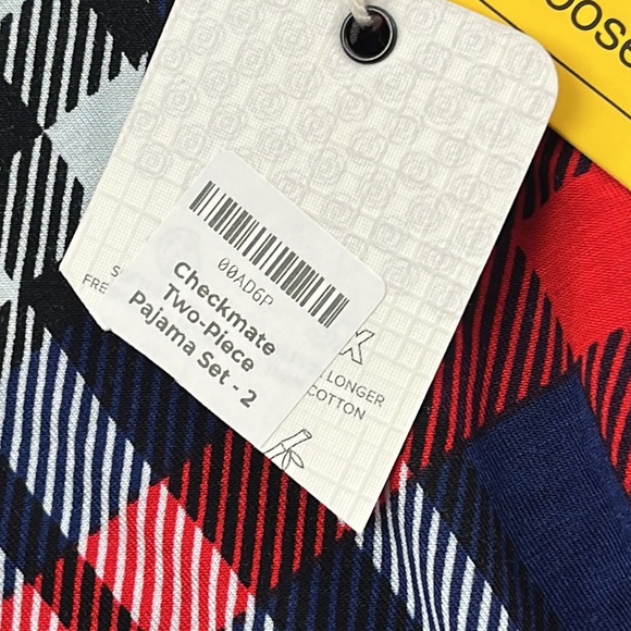 NEW Bums And Roses 2T Bamboo Red And Blue Plaid Pajama Top - Picture 3 of 6